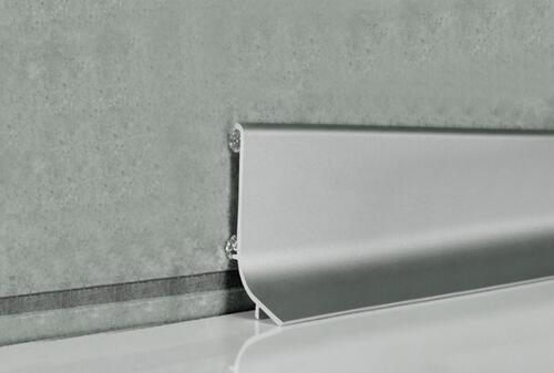 Soklové lišty hliníkové Q63 - 40 x 16,8 mm, strieborná